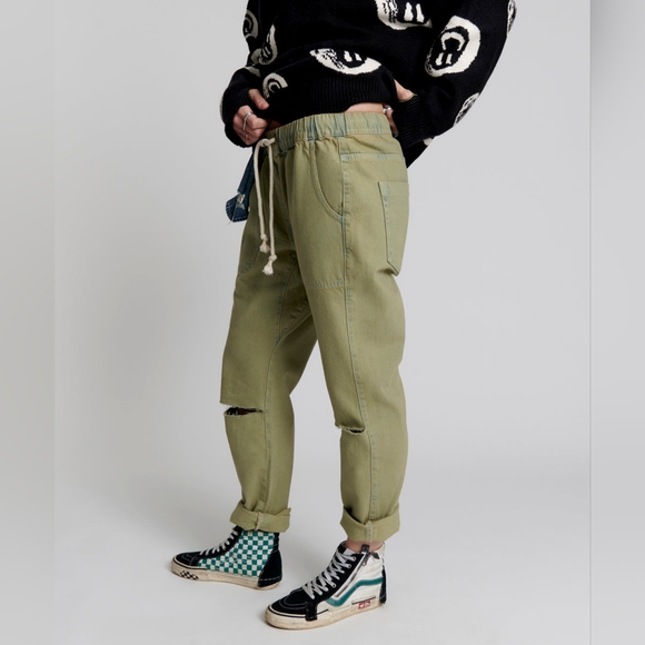 NWT One Teaspoon- Shabbies Low Waist Drawstring Boyfriend Denim Jeans - Picture 3 of 12